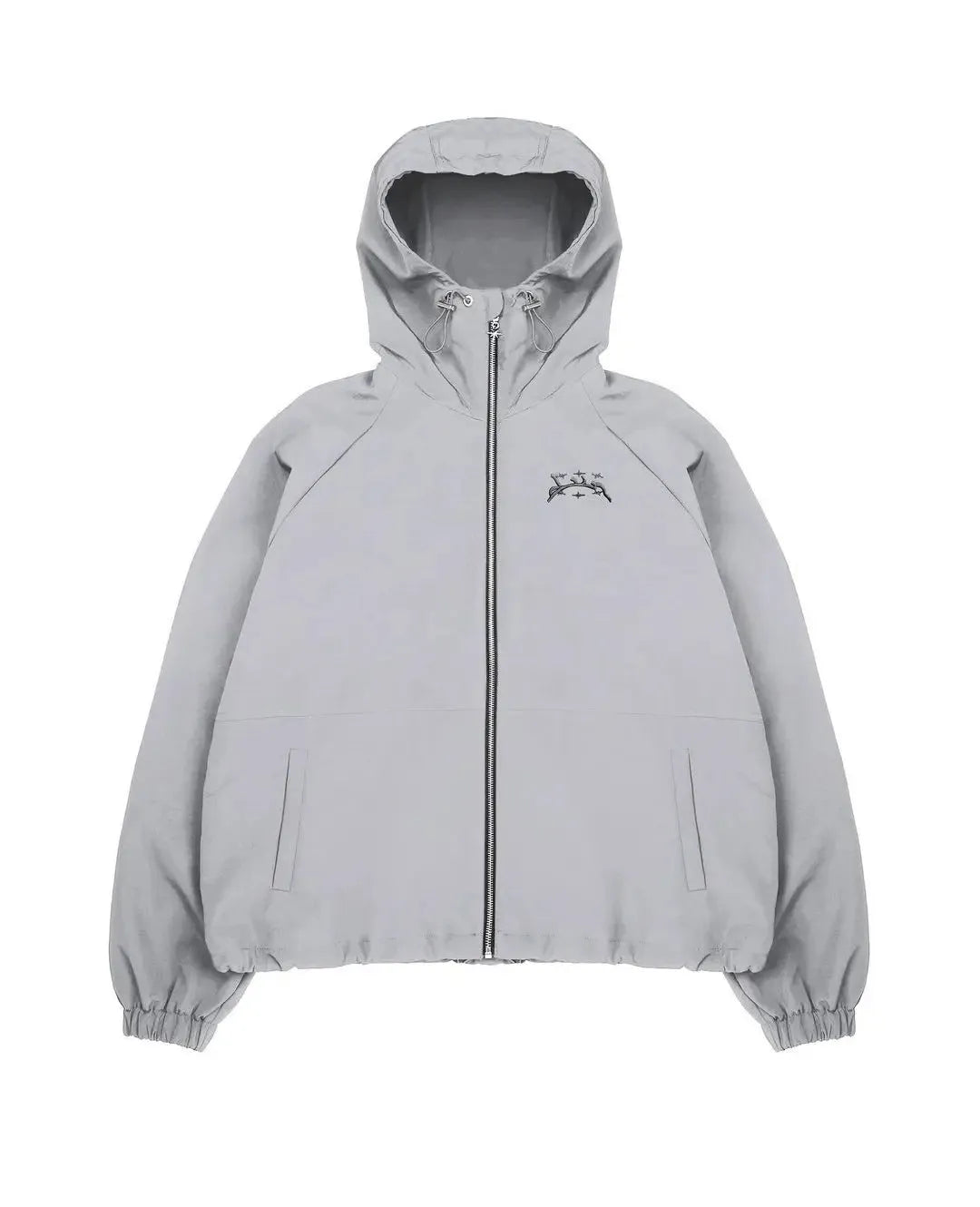 British style loose fit men's hooded sunscreen jacket in grey or black colours