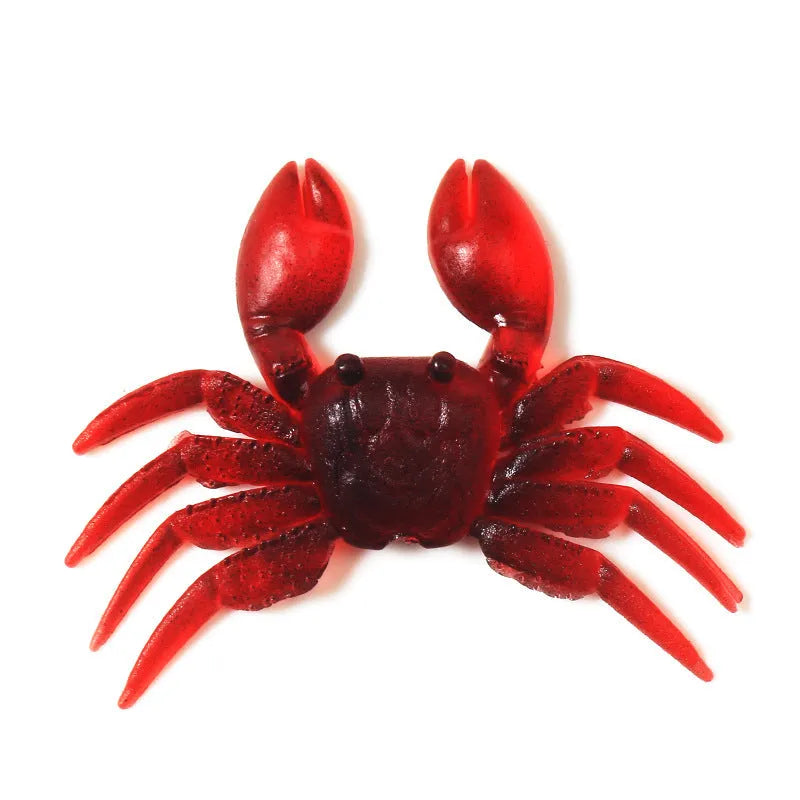 8cm PVC artificial crab fishing lure in brown and red colour options