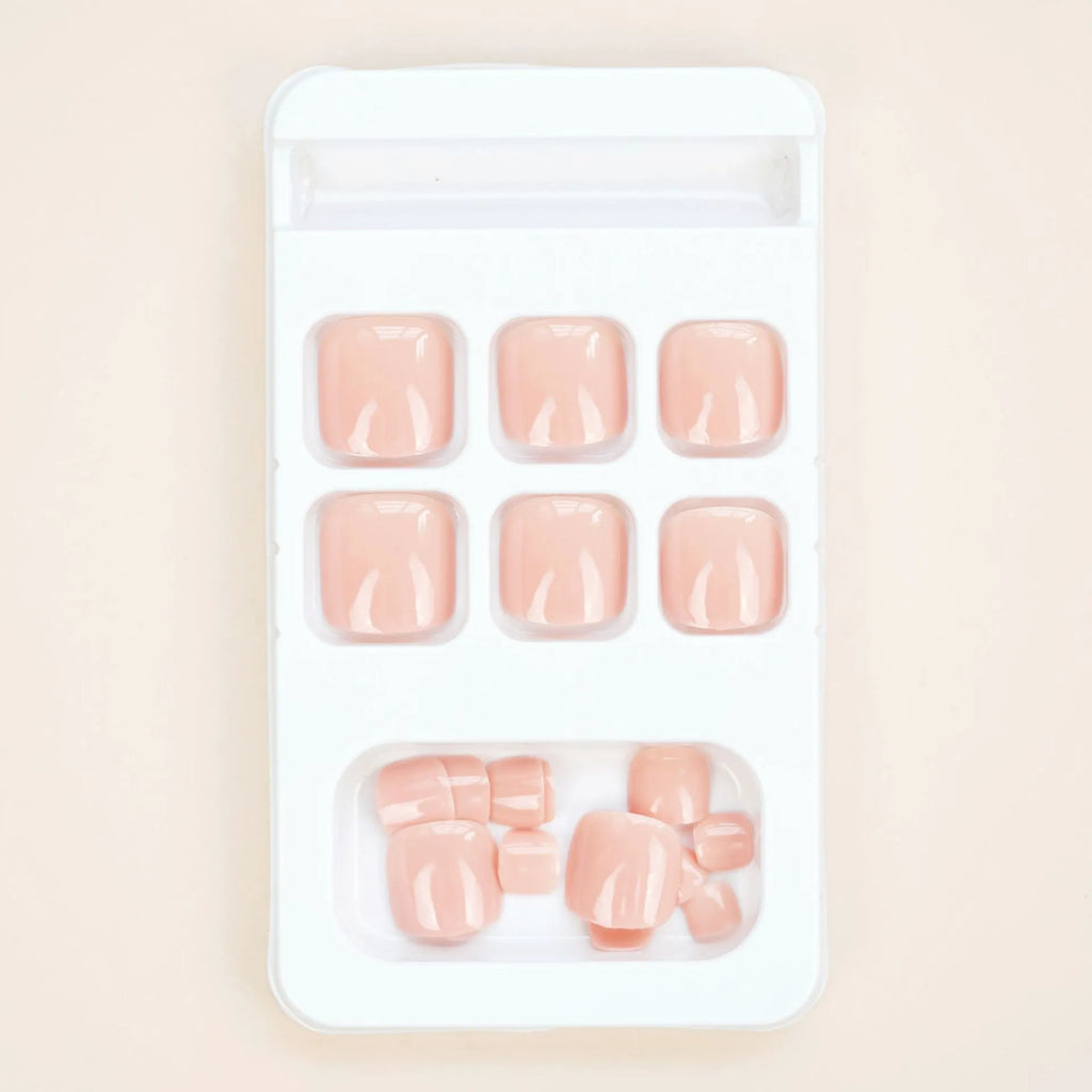 Skin colour plastic toe nail stickers with adhesive glue in an ins style fashion personality design.