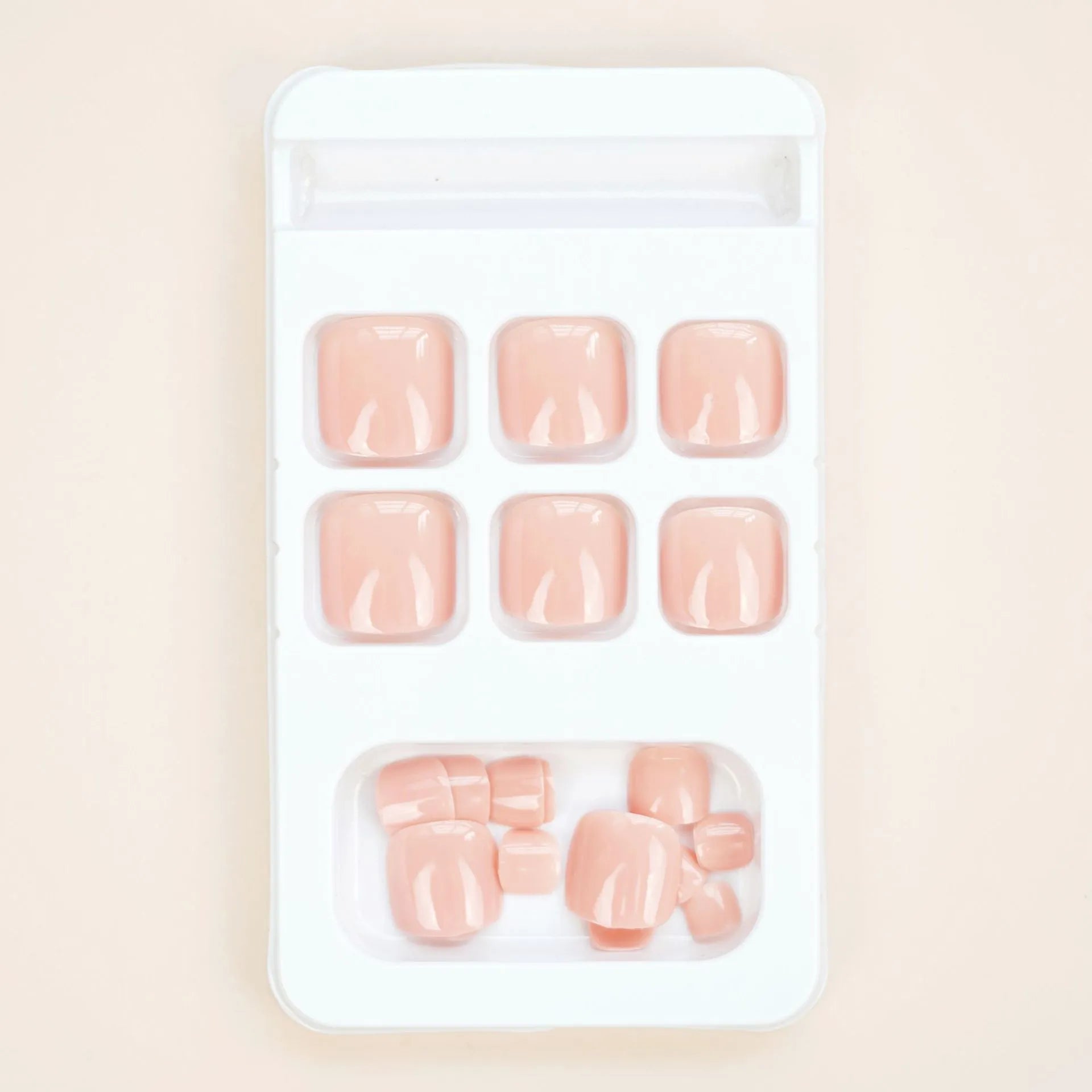 Skin colour plastic toe nail stickers with adhesive glue in an ins style fashion personality design.