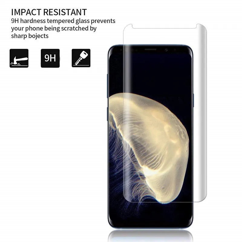 Tempered glass screen protector for Samsung Galaxy S8 S9 Note8 Note9 phones with anti-fingerprint coating