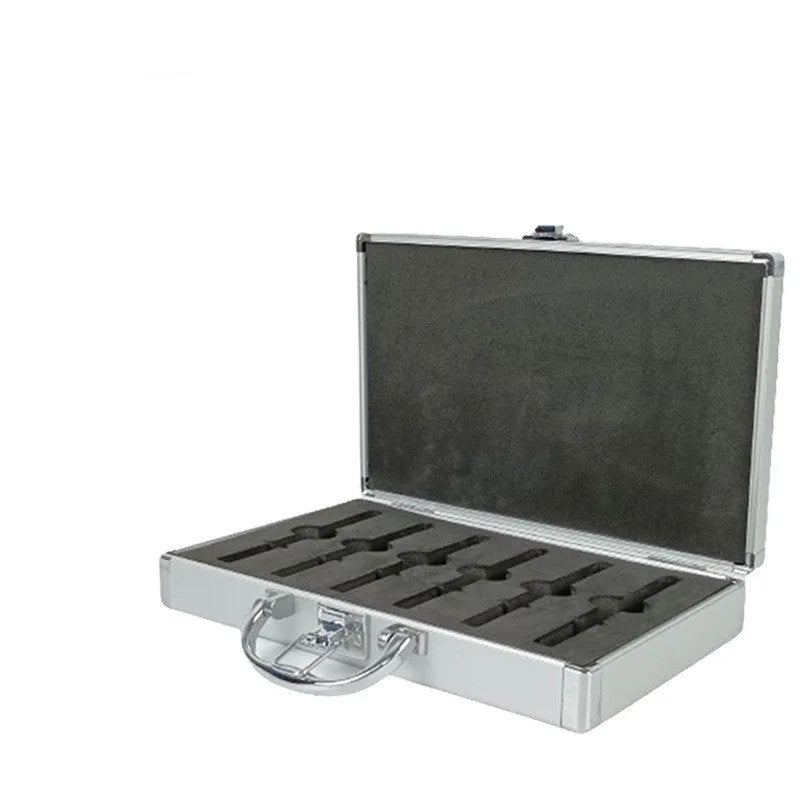 Silver aluminium alloy toolbox with lockable lid, 40x25x15cm