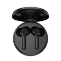 Wireless Bluetooth earbuds with digital display screen available in black and mirror finishes
