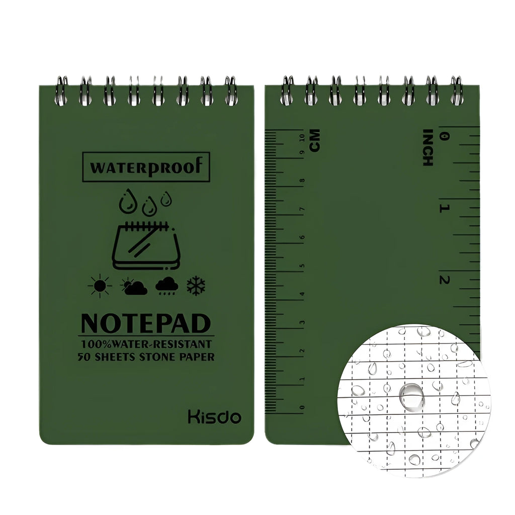 A5 waterproof spiral notebook with stone paper in camouflage pattern colour