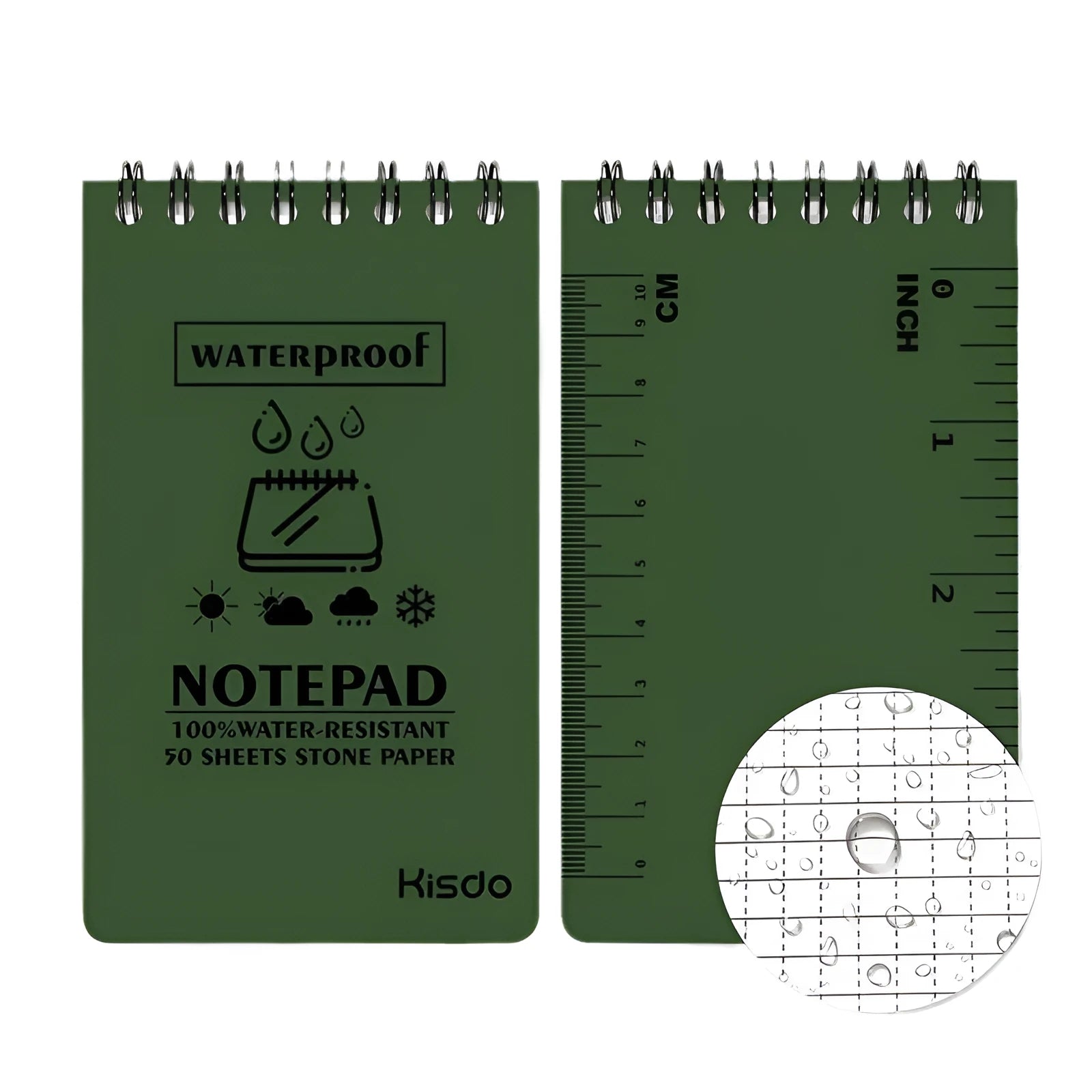 A5 waterproof spiral notebook with stone paper in camouflage pattern colour