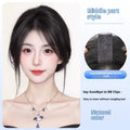 Velcro head bangs wig set with hand-woven real hair or chemical fibre fringe in natural colour or caramel mocha