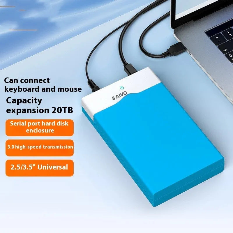 3.5 inch USB 3.0 SATA hard disk enclosure with sliding cover in black silver colour variant