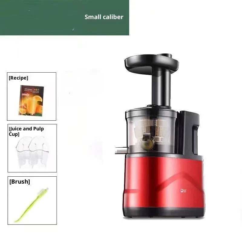 High-power household juice extractor with vertical screw rod cutter head, small caliber, and charging portable design