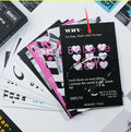 Box of fresh style creative postcards showing two different printed message designs.
