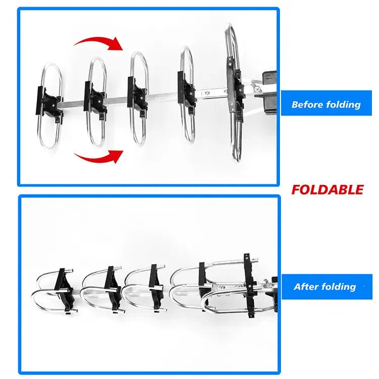 Outdoor rotatable digital television antenna receiver with directional adjustment capability