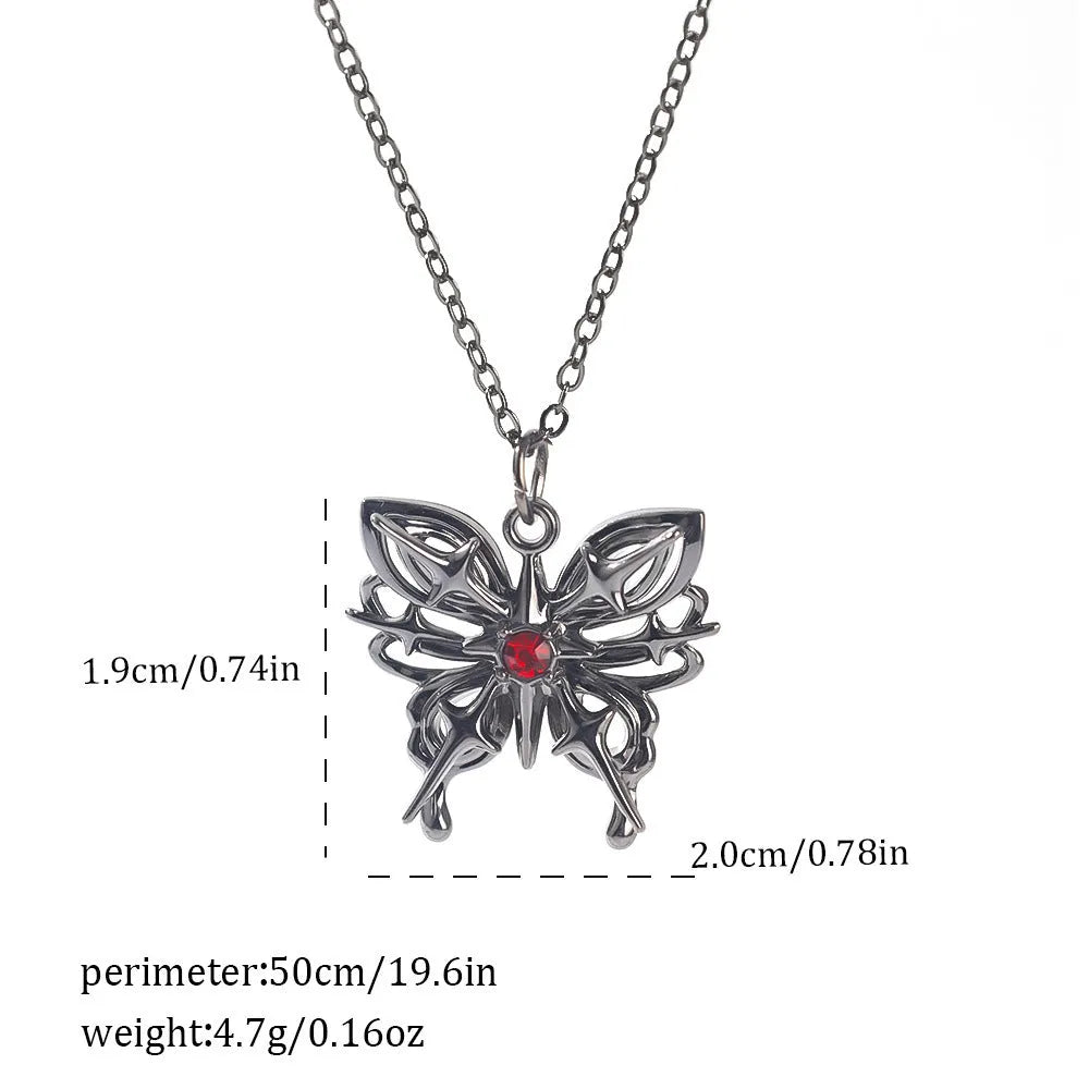 Gothic zinc alloy necklace with electroplated bat and spider pendant designs for Halloween.