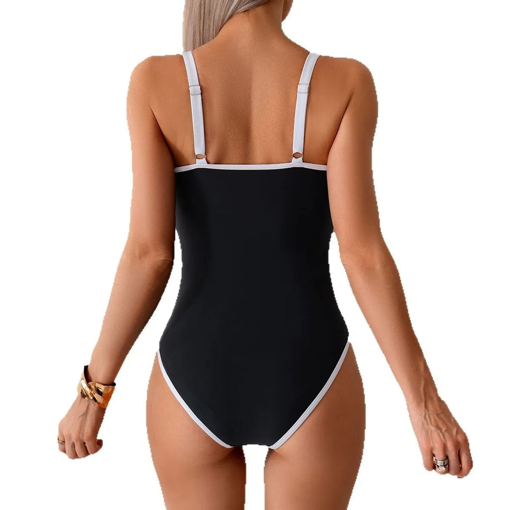 Women's quick-drying nylon one-piece swimsuit sleeveless in sapphire blue ice green for swimming and wading