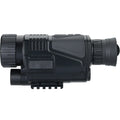 NV300 black infrared digital night vision telescope with 40mm lens, shown with storage bag and cables.