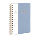 Blue and Green 2022 student week planner notebook with PU leather cover and pocket