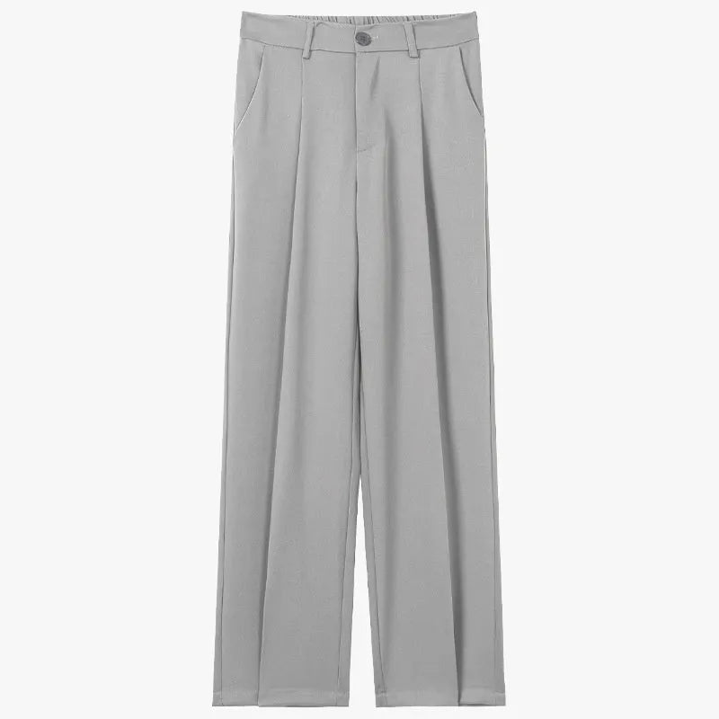 Men's straight polyester suit pants in black and navy blue, business style, sizes S to 8XL