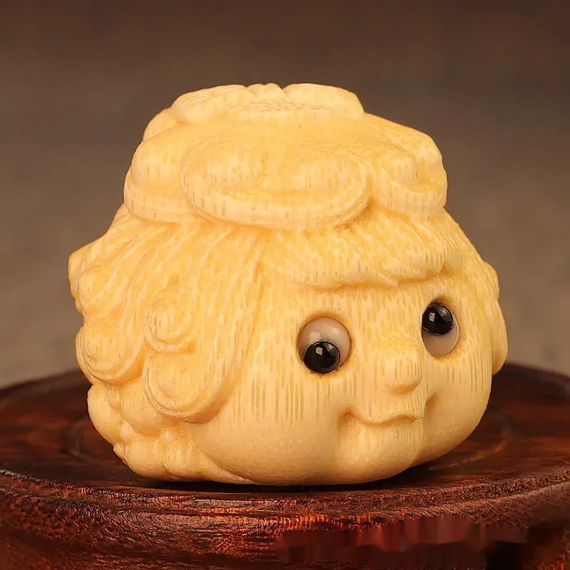 Solid bamboo golden toad princess ornament with 5.0 size measurements for decorative display