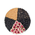 Black wolfberry mulberry flaxseed herbal tea bags in packaging with free cup
