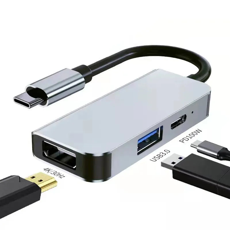 Portable USB-C expansion dock for notebook and tablet with compact 13.5cm design