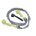A woven cotton thread dog tug-of-war rope toy shown in black, grey and red colour options.