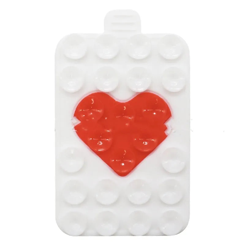 Double sided silicone suction cup phone case holder in gray white, showing hot pressed construction for universal fit on smooth surfaces