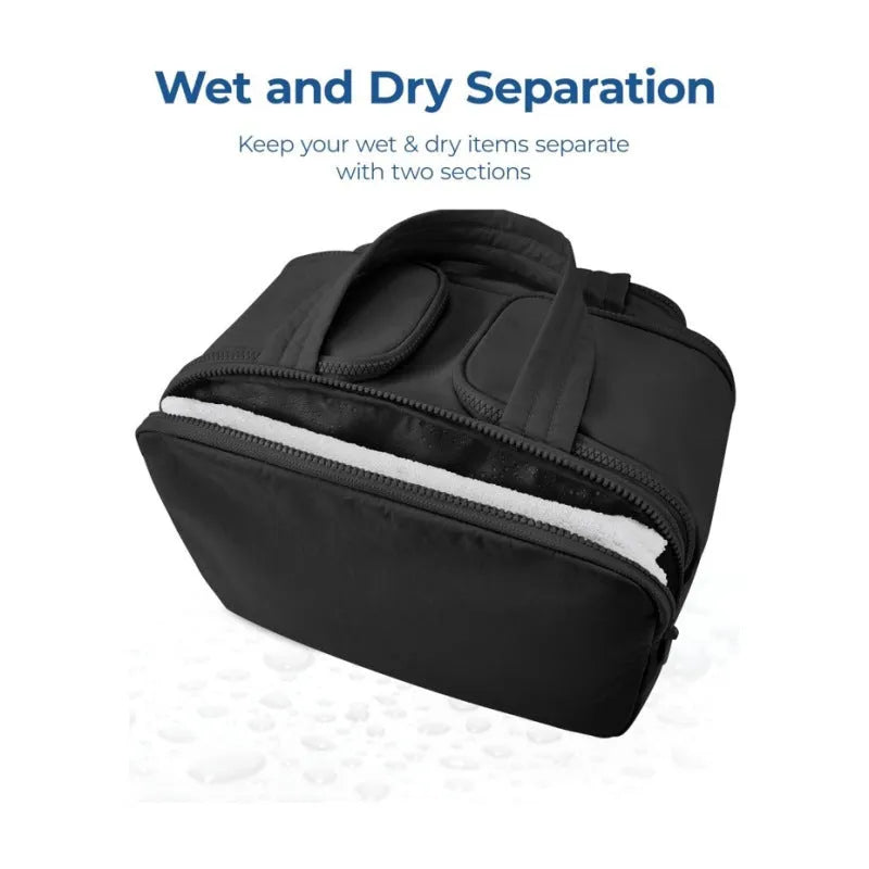Large lightweight travel toiletry bag in a choice of colours with wide-open main compartment.