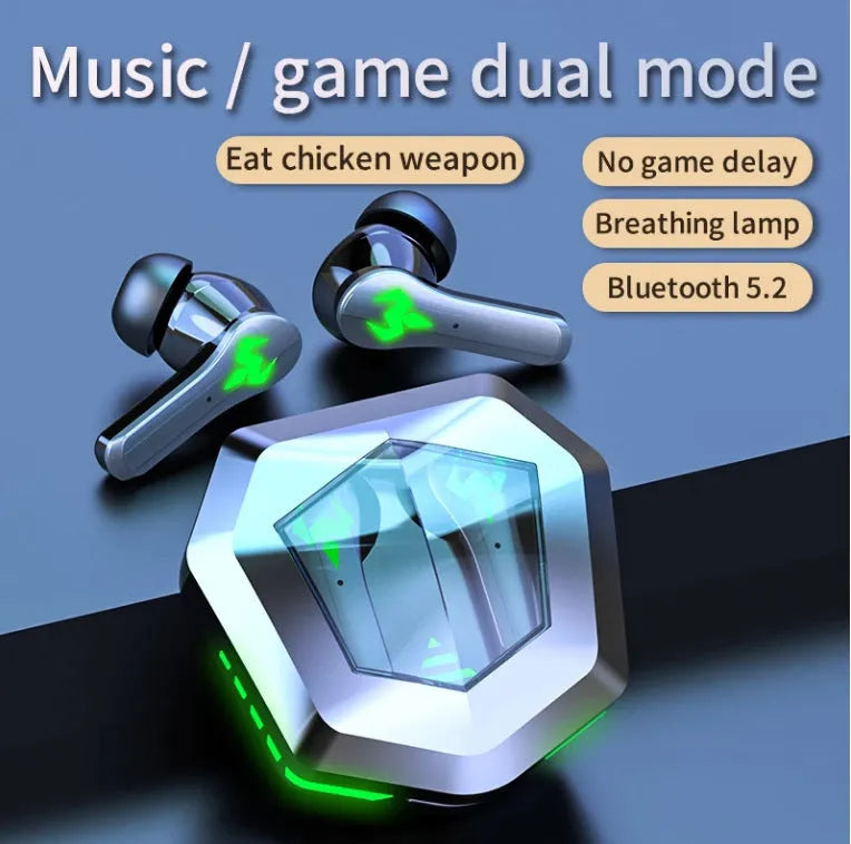 N35 black wireless gaming Bluetooth headset with in-ear design