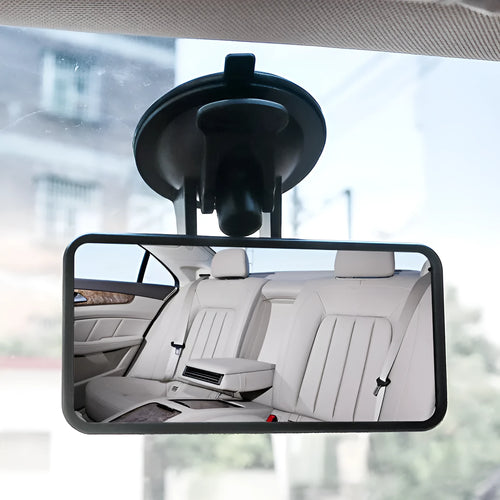 Square car baby mirror with chrome ABS cover and glass mirror 120x60mm