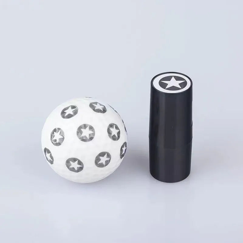 Plastic 20mm round golf ball stamp in black, blue, green, purple, red colours, lightweight 9g