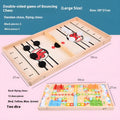 Wooden two-in-one bounce chess and aeroplane chess set with pieces on board