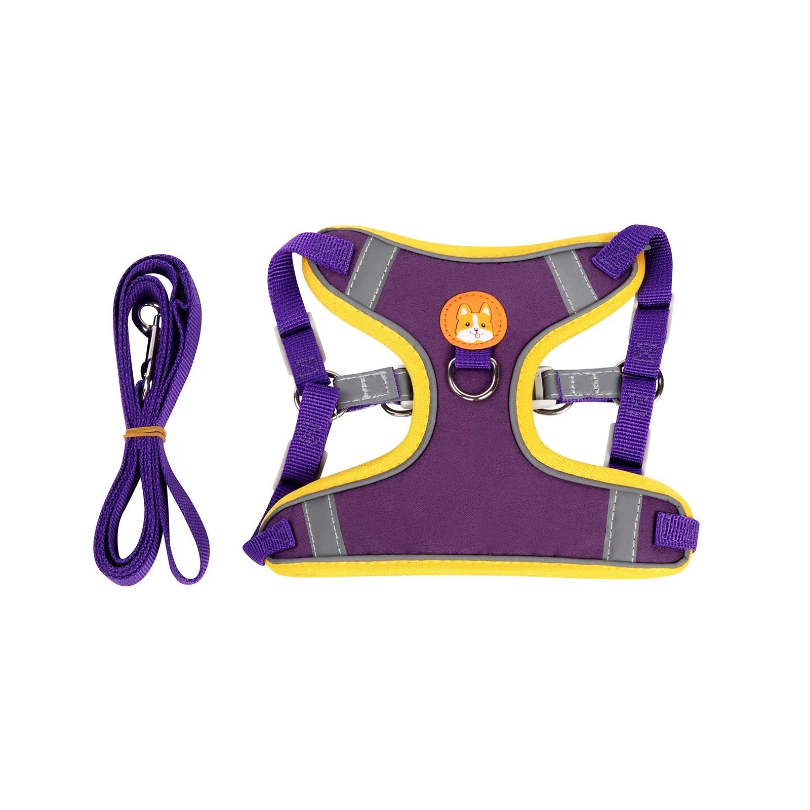Adjustable dog harness with haulage rope and anti-breaking vest in multiple colours