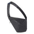 Dark gray right-shoulder crossbody chest bag with anti-theft function, polyester lining, file bag and sandwich zipper bag.