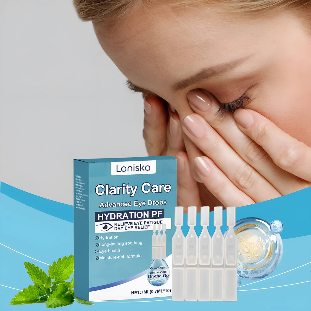 Bright and Gentle Care moisturising eye drops bottle with mint leaf and sodium hyaluronate formula