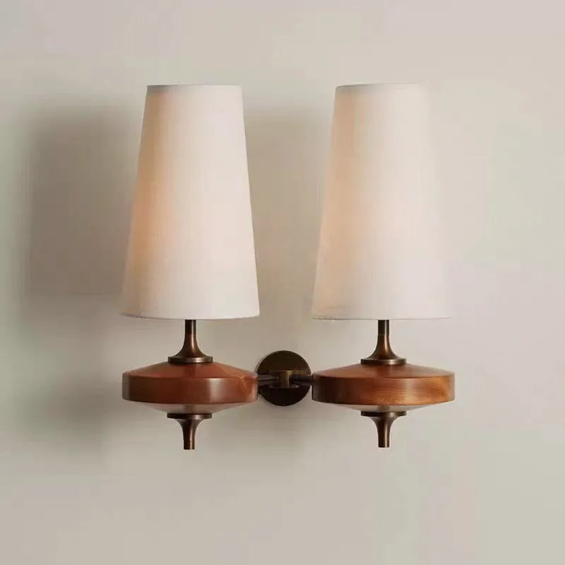 French retro bedside corridor light with red lampshade and single head configuration