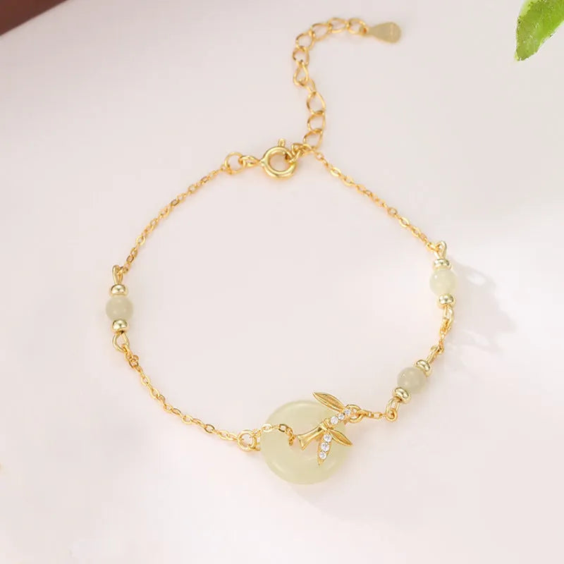 Women's antique style 925 silver bracelet with safety buckle closure and peace buckle decorative element