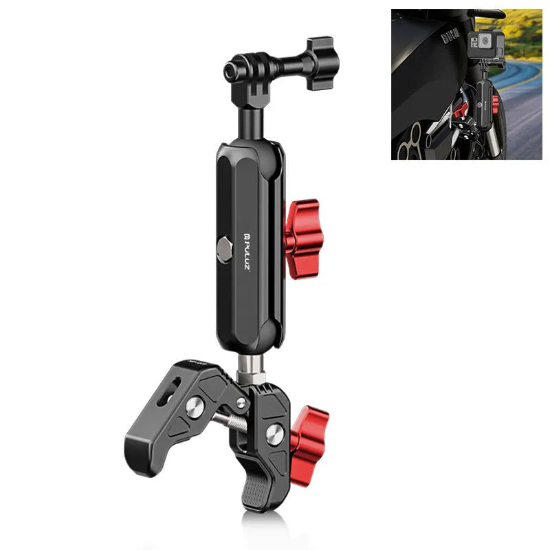 Motorcycle CNC bracket aluminium alloy pipe clamp for sports camera mounting on handlebars