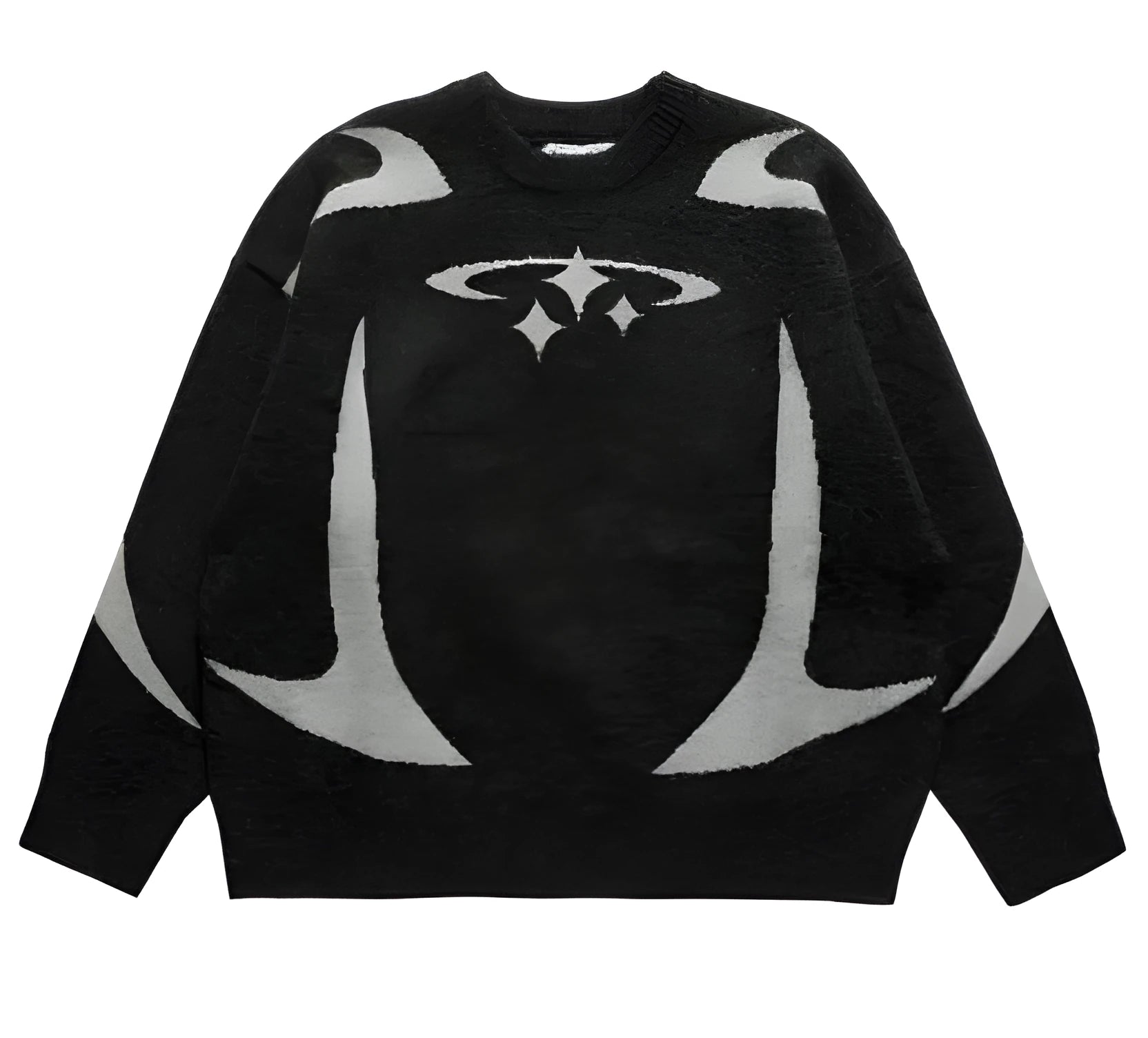 Women's loose jacquard pullover in thick core-spun yarn, medium length 65cm, street style