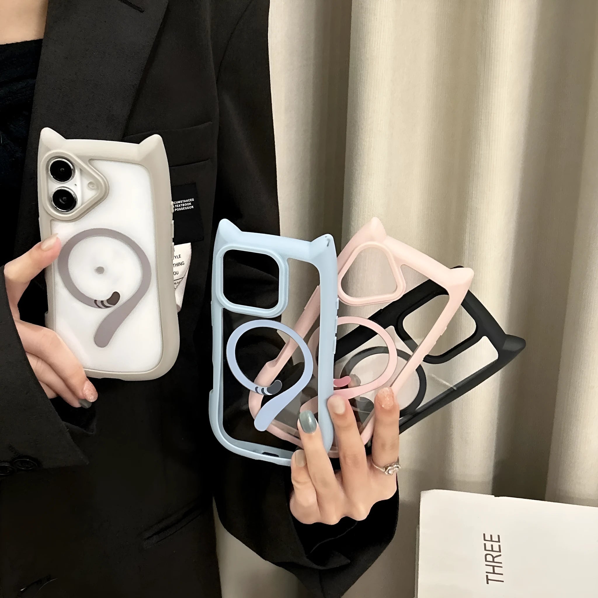 Transparent acrylic TPU phone case with magnetic suction for IPhone 17 series devices