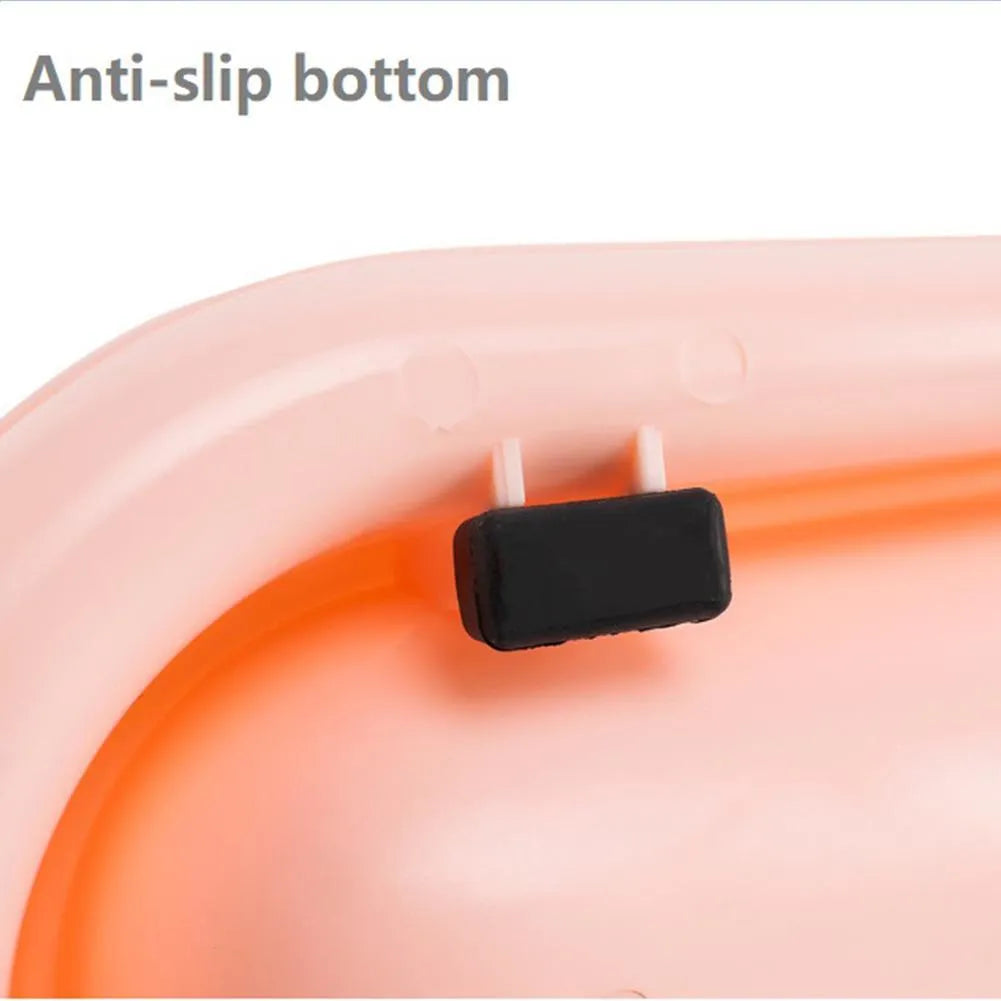 Leakproof pet bowl feeder with non-slip base in green, pink and yellow colours