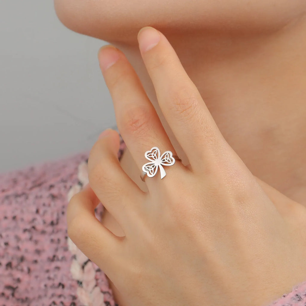 Stainless steel hollow ring in gold or steel colour with electroplated finish