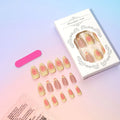 Simple fake nails set with 3D cartoon flower designs, jelly glue, and filing strip, colour TY-318.