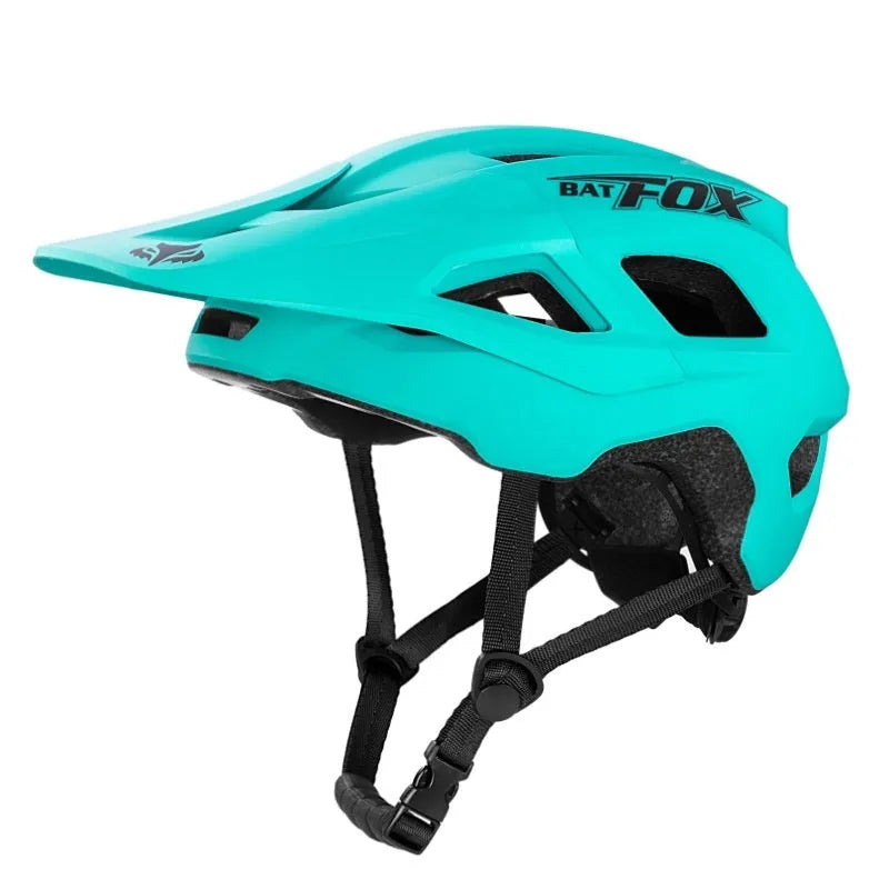 Mountain bike helmet with removable brim in multiple colour options showing ultra light PC EPS construction