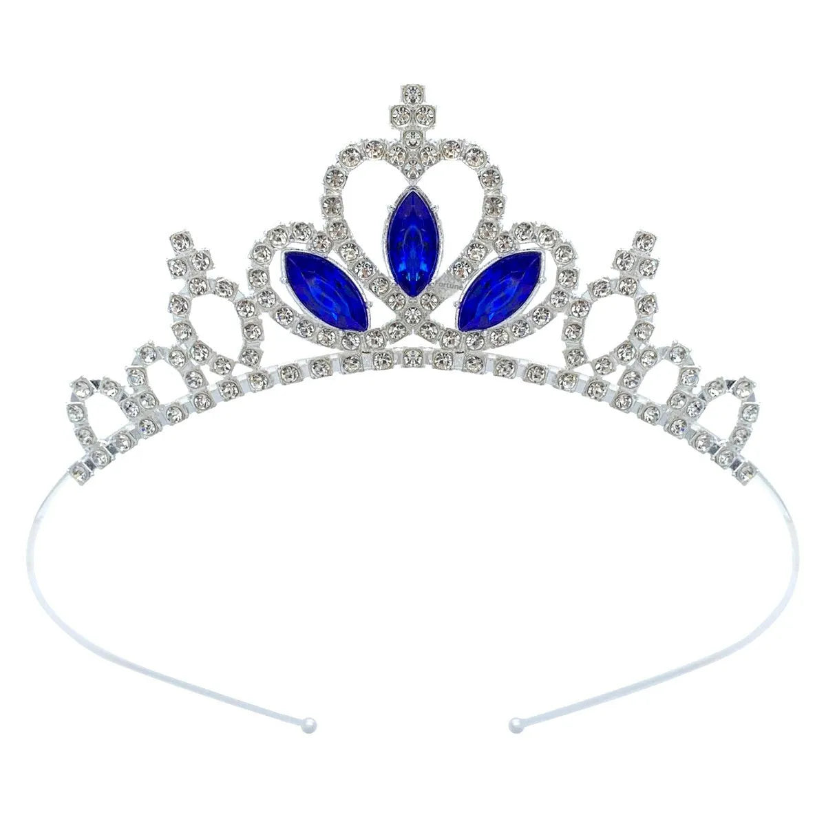 Girl's electroplated alloy princess crown headdress in gold and silver colour variations for birthday parties