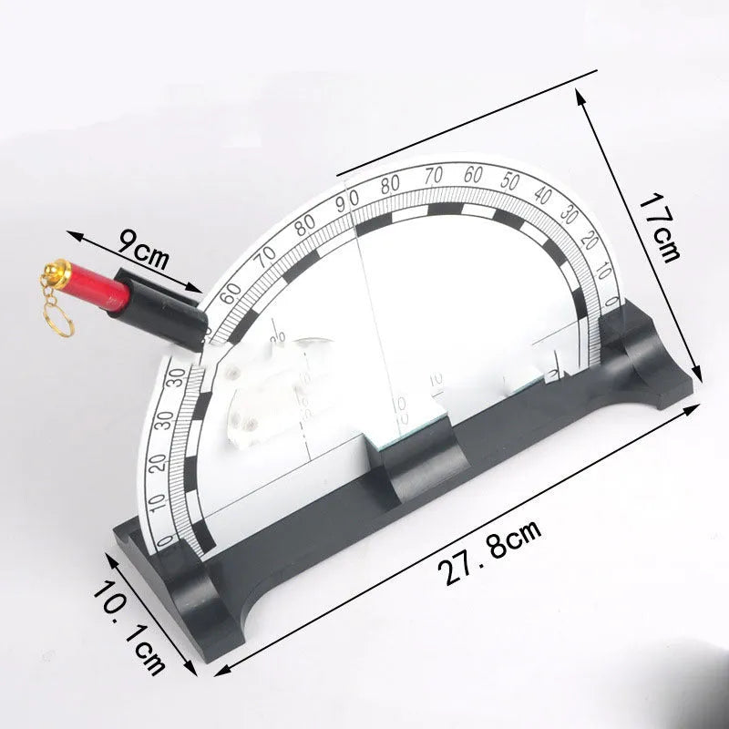Iron plate optical physics teaching instrument with laser pen for classroom demonstrations