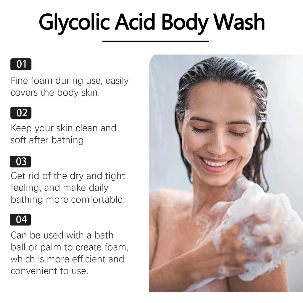 100ml shower gel bottle with glycolic acid and retinol formula for oily skin