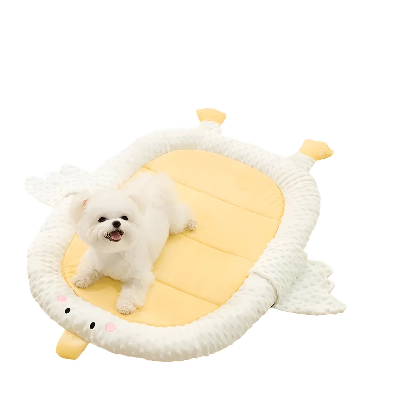 Orthopedic dog bed with supportive foam mattress and removable cover in sofa style