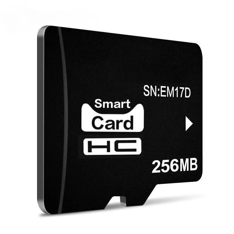 256MB TF memory card with integrated mini speaker, 11mm by 15mm size.