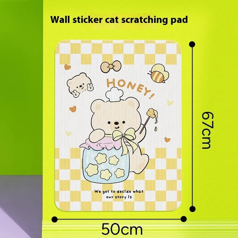 Cartoon cat scratch board wall felt scratch pad in Happy Kitten pattern for pets