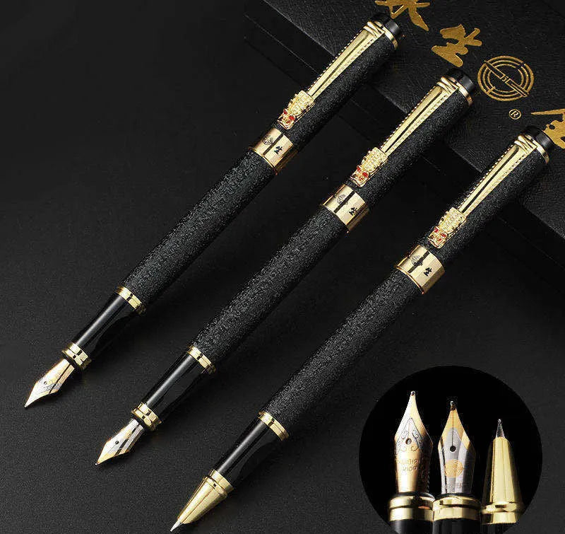 Immortal metal fountain pen with iridium nib in white colour, fine tip 0.5mm