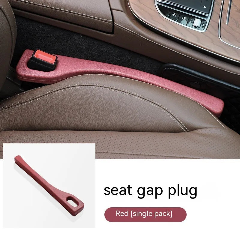Polyurethane car seat gap strips in black brown red beige colours preventing items falling between seats