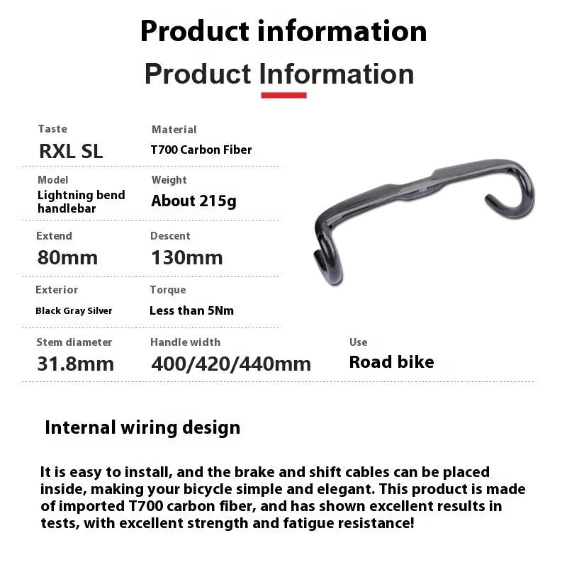 Carbon fibre road bicycle drop handlebar showing UD weave in black, grey, and silver.
